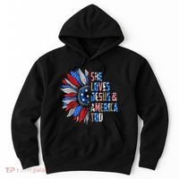 She Loves Jesus And America Too Wo US Sunflower Hoodie thumb 0