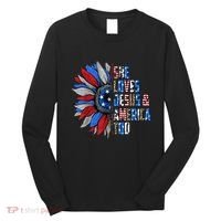 She Loves Jesus And America Too Wo US Sunflower Long Sleeve Shirt thumb 0
