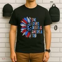 She Loves Jesus And America Too Wo US Sunflower T-Shirt thumb 6