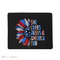 She Loves Jesus And America Too Wo US Sunflower Mousepad thumb 0