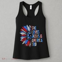 She Loves Jesus And America Too Wo US Sunflower Women's Tank Top thumb 3