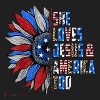 She Loves Jesus And America Too Wo US Sunflower Hat thumb 2