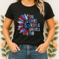 She Loves Jesus And America Too Wo US Sunflower Women's T-Shirt thumb 2