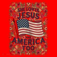 She Loves Jesus And America Too Floral Retro Santa Hat thumb 1