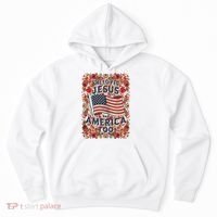 She Loves Jesus And America Too Floral Retro Hoodie thumb 0