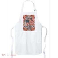 She Loves Jesus And America Too Floral Retro Apron thumb 0