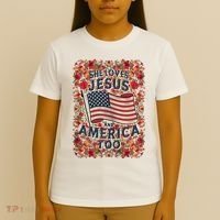 She Loves Jesus And America Too Floral Retro T-Shirt thumb 4