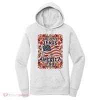 She Loves Jesus And America Too Floral Retro Women's Hoodie thumb 0