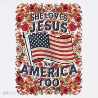 She Loves Jesus And America Too Floral Retro Mousepad thumb 1