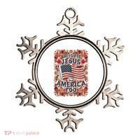 She Loves Jesus And America Too Floral Retro Ornament thumb 0