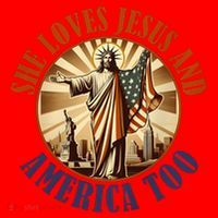 She Loves Jesus And America Too Jesus Lover Santa Hat thumb 1
