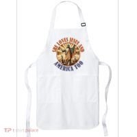 She Loves Jesus And America Too Jesus Lover Apron thumb 0