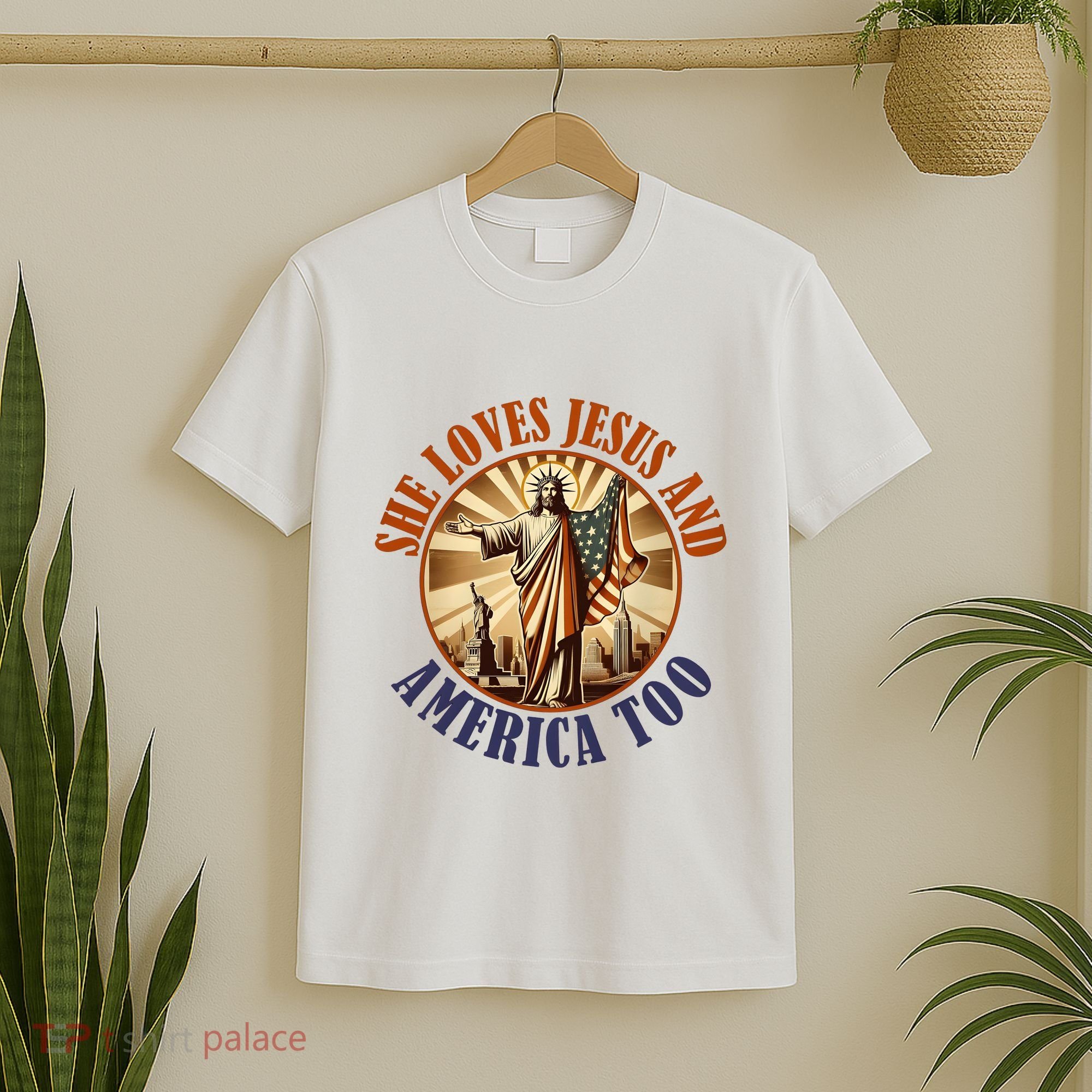 She Loves Jesus And America Too Jesus Lover T-Shirt
