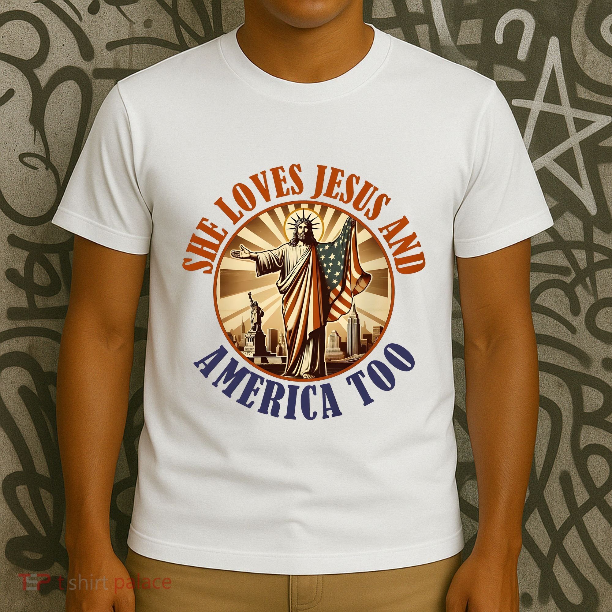 She Loves Jesus And America Too Jesus Lover T-Shirt