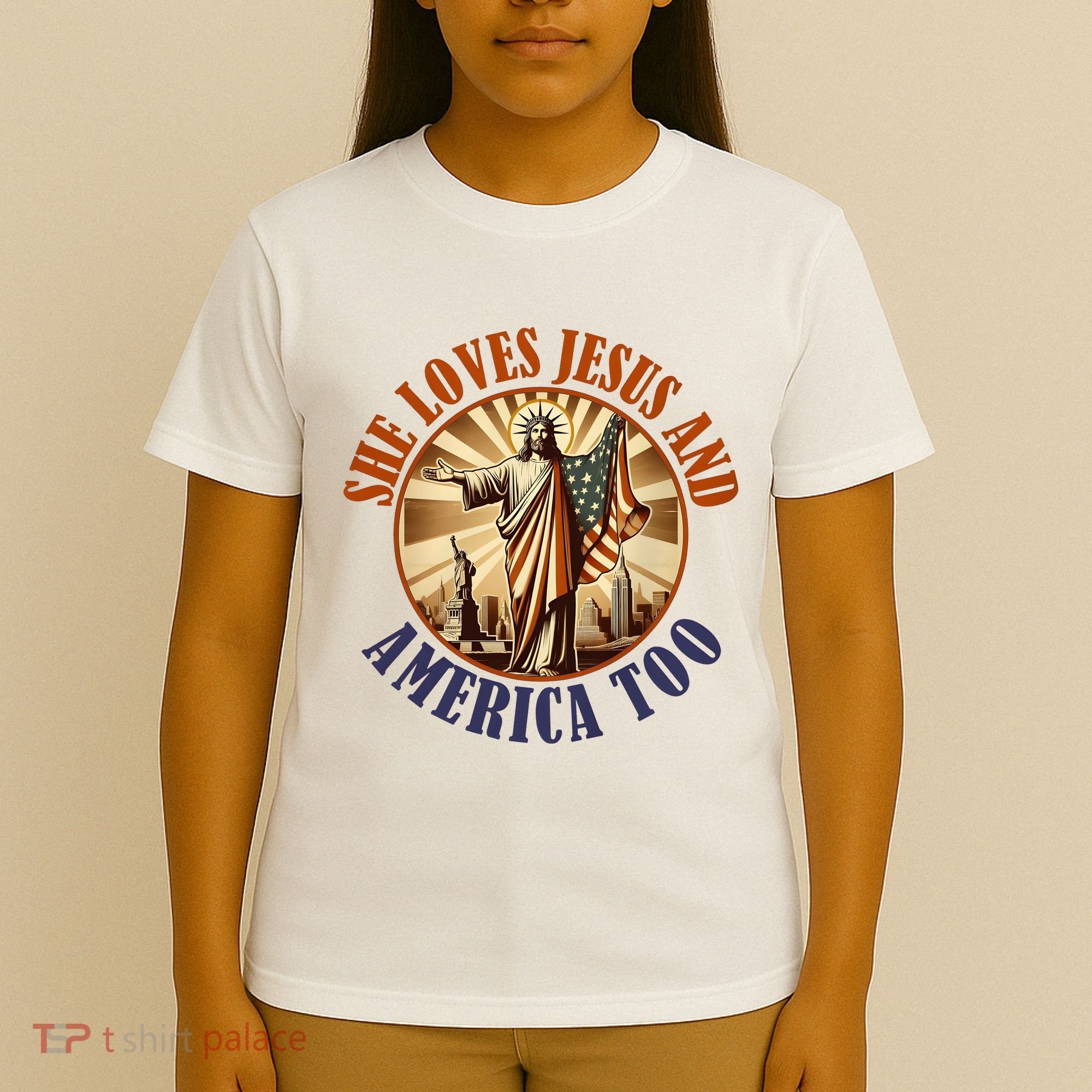 She Loves Jesus And America Too Jesus Lover T-Shirt
