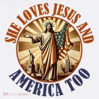 She Loves Jesus And America Too Jesus Lover T-Shirt thumb 7