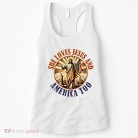 She Loves Jesus And America Too Jesus Lover Women's Tank Top thumb 0