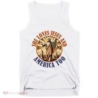 She Loves Jesus And America Too Jesus Lover Tank Top thumb 0