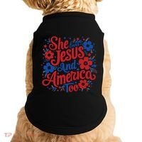 She Loves Jesus And America Too Doggie Tank thumb 0
