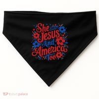 She Loves Jesus And America Too USA-Made Doggie Bandana thumb 0
