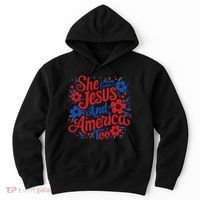 She Loves Jesus And America Too Hoodie thumb 0