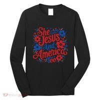 She Loves Jesus And America Too Long Sleeve Shirt thumb 0