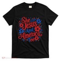 She Loves Jesus And America Too T-Shirt thumb 0