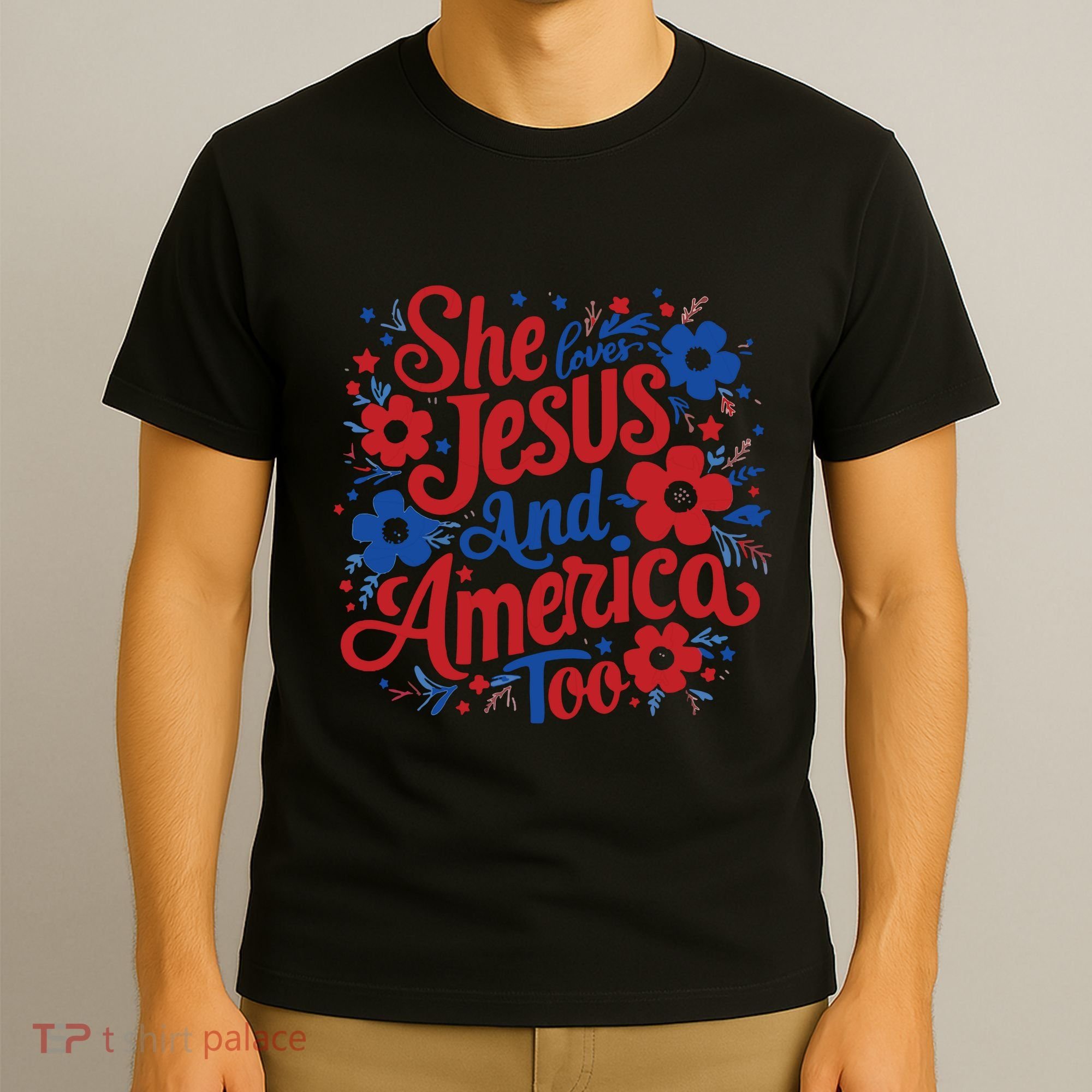 She Loves Jesus And America Too T-Shirt
