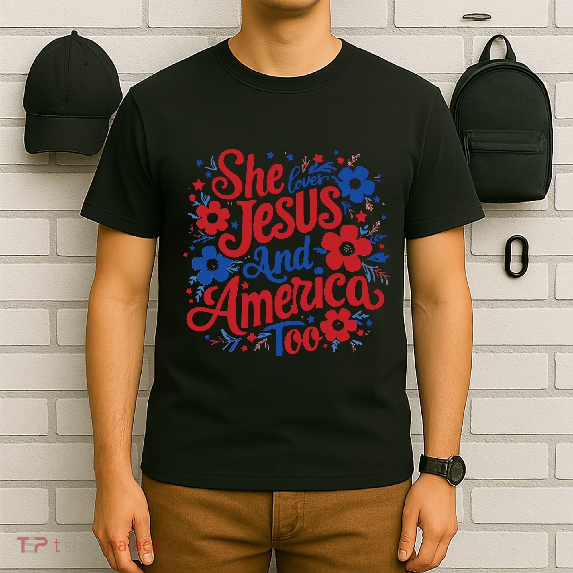 She Loves Jesus And America Too T-Shirt