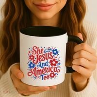 She Loves Jesus And America Too Coffee Mug thumb 3