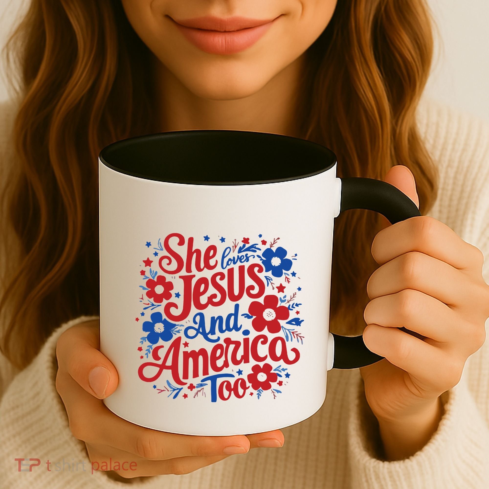 She Loves Jesus And America Too Coffee Mug