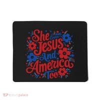 She Loves Jesus And America Too Mousepad thumb 0