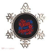 She Loves Jesus And America Too Ornament thumb 0