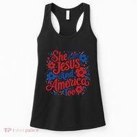 She Loves Jesus And America Too Women's Tank Top thumb 0