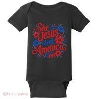 She Loves Jesus And America Too Baby Bodysuit thumb 0