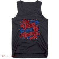 She Loves Jesus And America Too Tank Top thumb 0