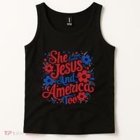 She Loves Jesus And America Too Tank Top thumb 2
