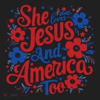 She Loves Jesus And America Too Golf Towel thumb 3