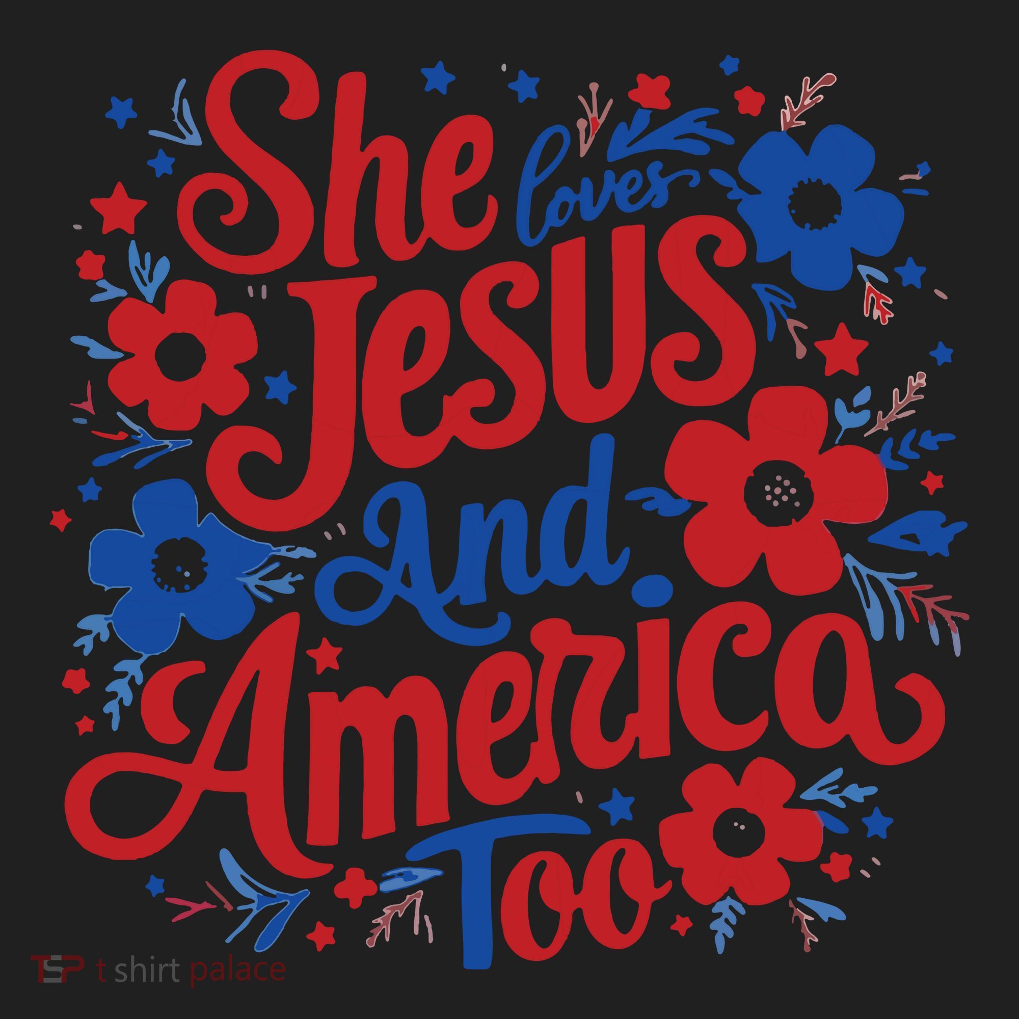 She Loves Jesus And America Too Golf Towel
