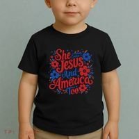 She Loves Jesus And America Too Toddler T-Shirt thumb 2