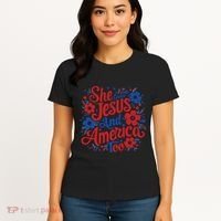 She Loves Jesus And America Too Women's T-Shirt thumb 4