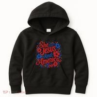 She Loves Jesus And America Too Kids Hoodie thumb 0