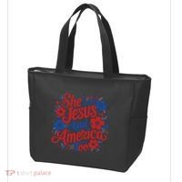 She Loves Jesus And America Too Tote Bag thumb 3