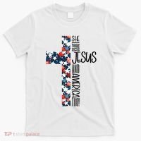 She Loves Jesus And America Too 4th Of July T-Shirt thumb 0