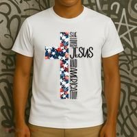 She Loves Jesus And America Too 4th Of July T-Shirt thumb 3