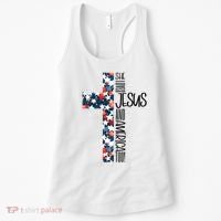 She Loves Jesus And America Too 4th Of July Women's Tank Top thumb 0
