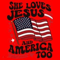 She Loves Jesus And America Christian Santa Hat thumb 1