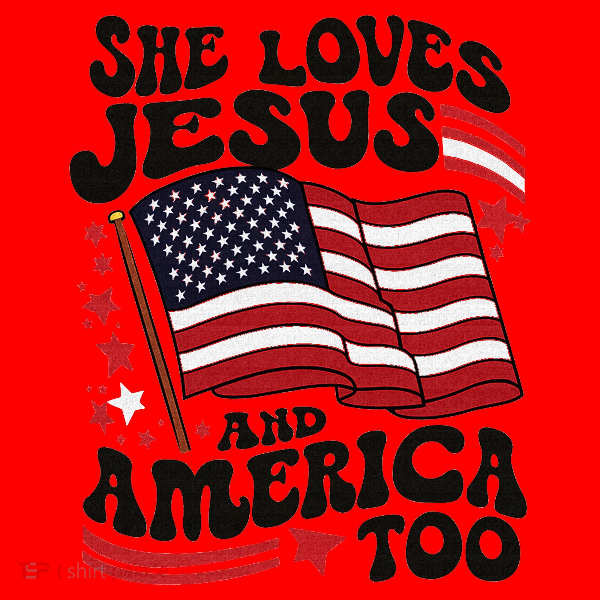 She Loves Jesus And America Christian Santa Hat