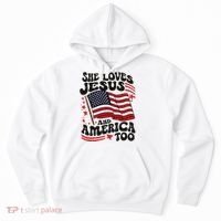 She Loves Jesus And America Christian Hoodie thumb 0