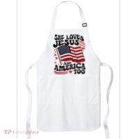 She Loves Jesus And America Christian Apron thumb 0